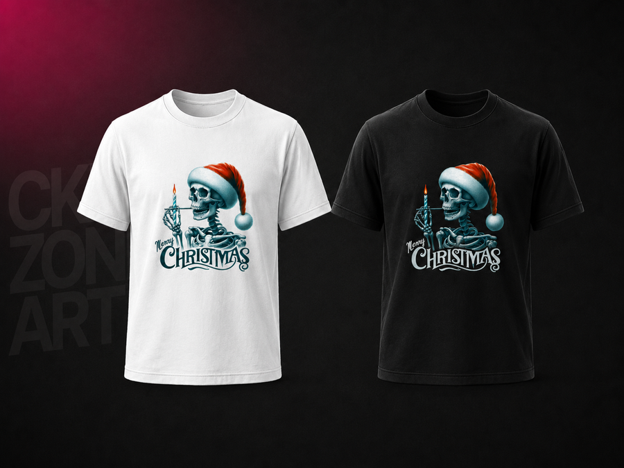 Xmass Skull — Christmas Dark Art Graphic Tee