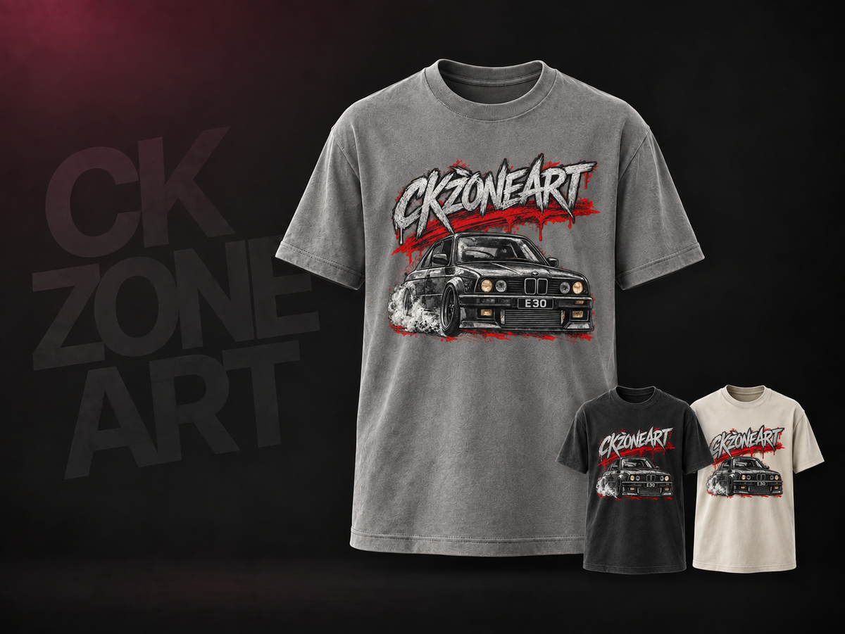CKZONEART E30 Street Drift Oversized T-Shirt